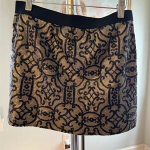 Chelsea & Violet Black and Gold Mini Skirt